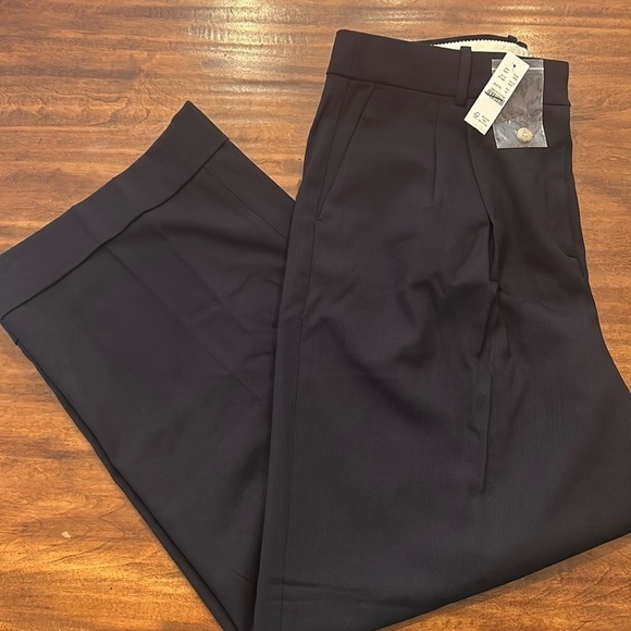 J Crew Wide leg essential pant in Italian city wool blend BT496 Size 12 Blue - Picture 4 of 6